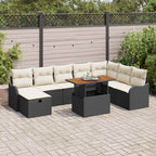 Garten-Sofa-Set 9 pcs Schwarz Poly-Rattan