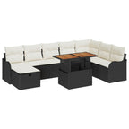 Garten-Sofa-Set 9 pcs Schwarz Poly-Rattan