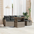 Garten-Sofa-Set 6 pcs Grau Poly-Rattan