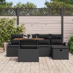 Garten-Sofa-Set 6 pcs Schwarz Poly-Rattan