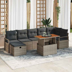 Garten-Sofa-Set 8 pcs Grau Poly-Rattan