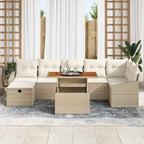 Garten-Sofa-Set 8 pcs Beige Poly-Rattan