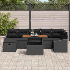Garten-Sofa-Set 8 pcs Schwarz Poly-Rattan