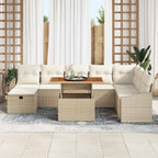 Garten-Sofa-Set 9 pcs Beige Poly-Rattan