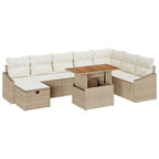 Garten-Sofa-Set 9 pcs Beige Poly-Rattan