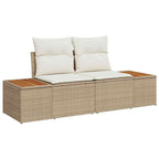 Garten-Sofa-Set 7 pcs Beige Poly-Rattan
