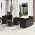 Garten-Sofa-Set 8 pcs Schwarz Poly-Rattan