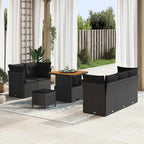 Garten-Sofa-Set 8 pcs Schwarz Poly-Rattan