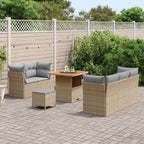 Garten-Sofa-Set 8 pcs Beige Poly-Rattan