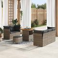 Gartensofa-set mit Kissen 8 pcs Grau Poly-Rattan