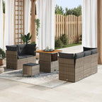 Gartensofa-set mit Kissen 8 pcs Grau Poly-Rattan