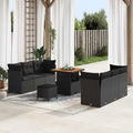 Garten-Sofa-Set 9 pcs Schwarz Poly-Rattan