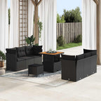 Garten-Sofa-Set 9 pcs Schwarz Poly-Rattan