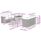 Gartensofa-set mit Kissen 9 pcs Schwarz Poly-Rattan