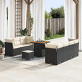 Gartensofa-set 10 pcs Schwarz Poly-Rattan