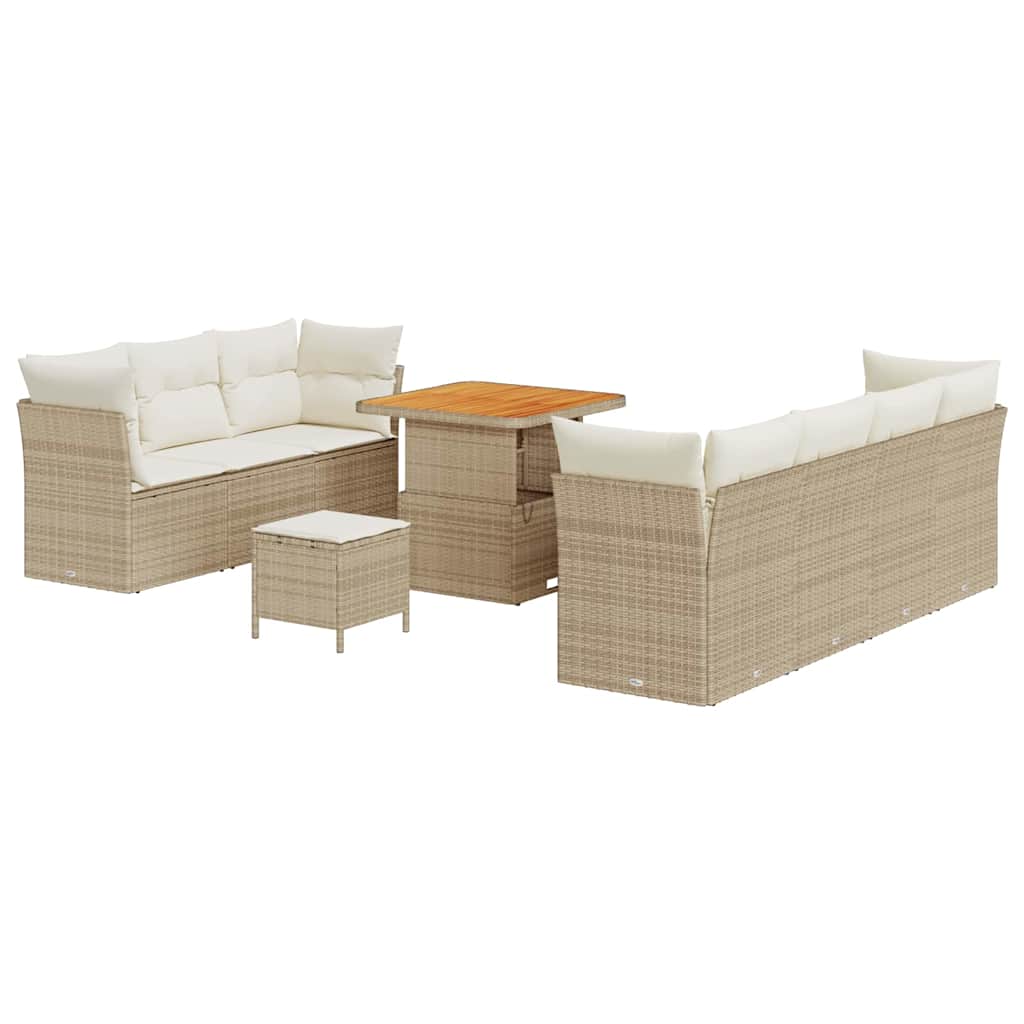 Gartensofa-set 10 pcs Beige Poly-Rattan