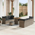Gartensofa-set 10 pcs Grau Poly-Rattan