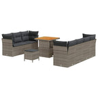 Gartensofa-set 10 pcs Grau Poly-Rattan