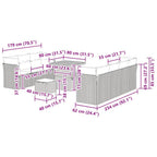 Gartensofa-set 10 pcs Grau Poly-Rattan