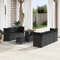 Gartensofa-set 10 pcs Schwarz Poly-Rattan