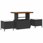 Gartensofa-set 10 pcs Schwarz Poly-Rattan