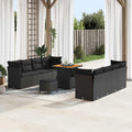 Gartensofa-set 11 pcs Schwarz Poly-Rattan