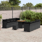Gartensofa-set 11 pcs Schwarz Poly-Rattan