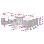 Gartensofa-set 11 pcs Schwarz Poly-Rattan