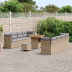 Gartensofa-set 11 pcs Beige Poly-Rattan