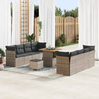 Gartensofa-set 11 pcs Grau Poly-Rattan