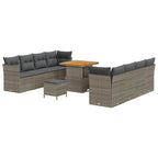 Gartensofa-set 11 pcs Grau Poly-Rattan