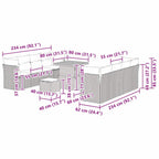Gartensofa-set 11 pcs Grau Poly-Rattan