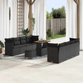Gartensofa-set 11 pcs Schwarz Poly-Rattan