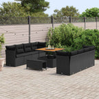 Gartensofa-set 11 pcs Schwarz Poly-Rattan