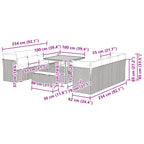 Gartensofa-set 11 pcs Schwarz Poly-Rattan