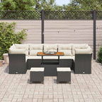 Gartensofa-set 10 pcs Schwarz Poly-Rattan