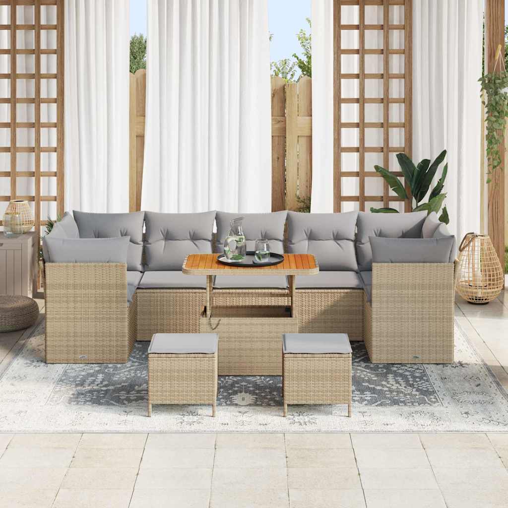 Gartensofa-set 10 pcs Beige Poly-Rattan