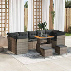 Gartensofa-set 10 pcs Grau Poly-Rattan