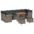 Gartensofa-set 10 pcs Grau Poly-Rattan