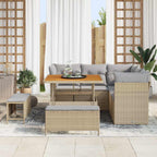 Gartensofa-set 8 pcs Beige Poly-Rattan