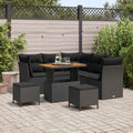 Gartensofa-set 8 pcs Schwarz Poly-Rattan