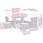 Gartensofa-set 8 pcs Schwarz Poly-Rattan