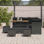 Gartensofa-set 9 pcs Schwarz Poly-Rattan