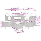 Gartensofa-set 9 pcs Schwarz Poly-Rattan