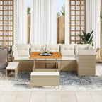 Gartensofa-set 9 pcs Beige Poly-Rattan