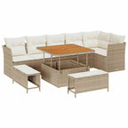 Gartensofa-set 9 pcs Beige Poly-Rattan