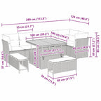 Gartensofa-set 9 pcs Beige Poly-Rattan