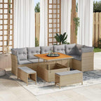 Gartensofa-set 9 pcs Beige Poly-Rattan