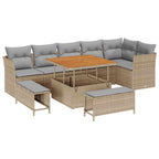 Gartensofa-set 9 pcs Beige Poly-Rattan