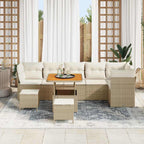 Gartensofa-set 9 pcs Beige Poly-Rattan